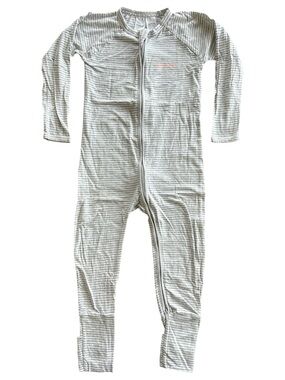 BONDS Australia Cozy Zipper Pajama One Piece Onesie Striped Gray | Size 3T